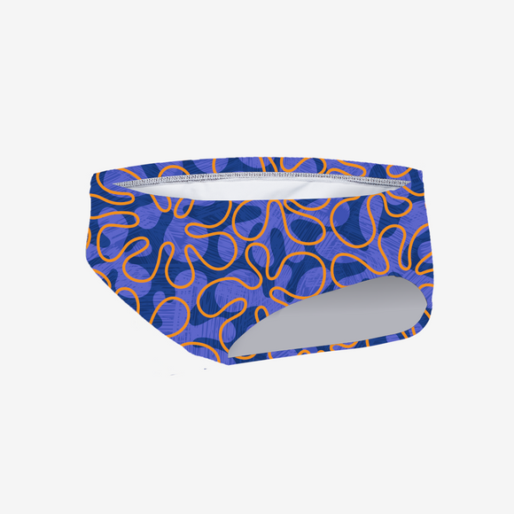Orange Blue Flower Brief