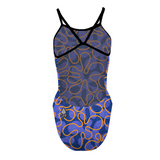 Orange Blue Flower Openback