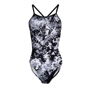 Bishop Lynch Women's Openback Camo Swimsuit